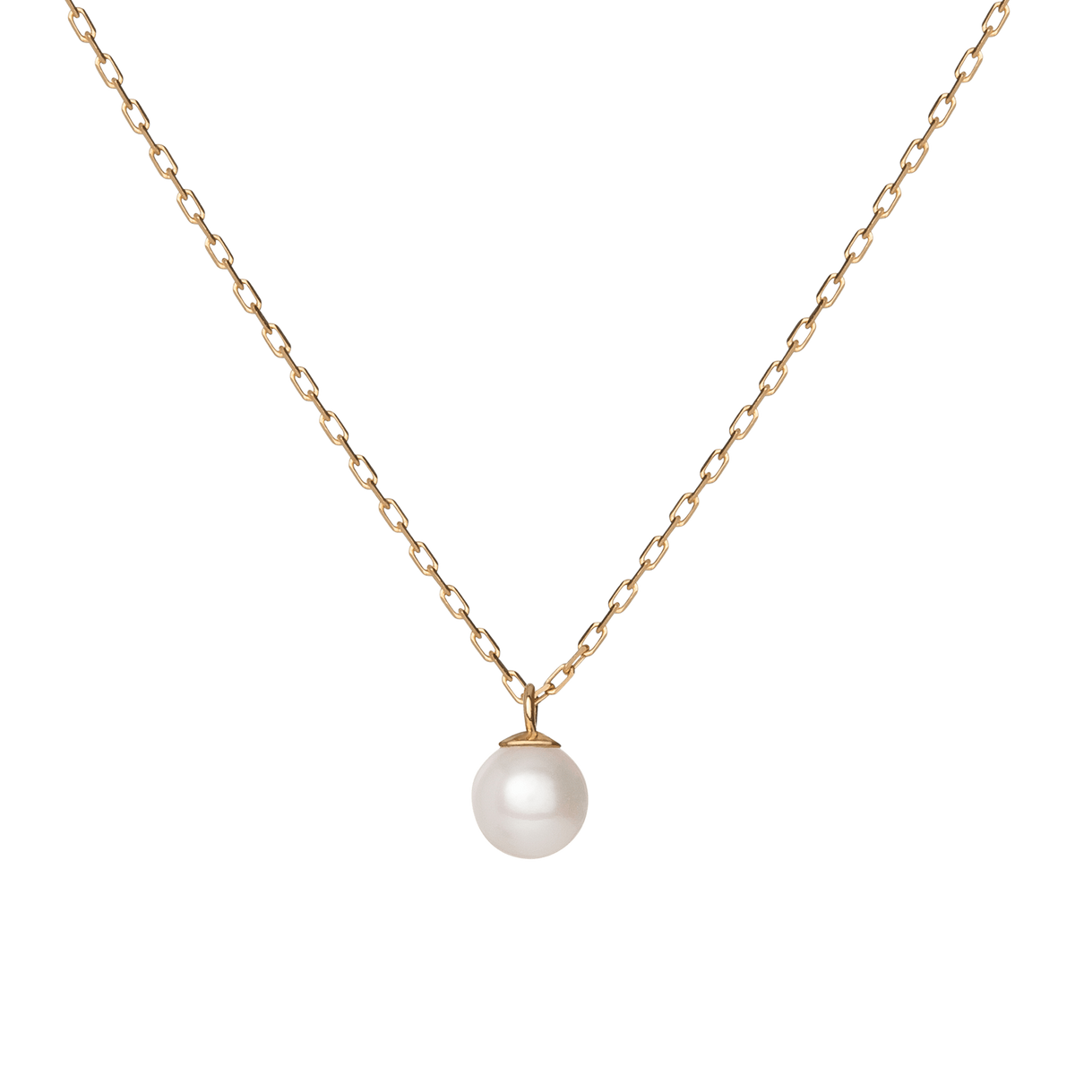 Simple Pearl Necklace Yellow Gold Vermeil 14k Yellow Gold 18k Yellow Gold First