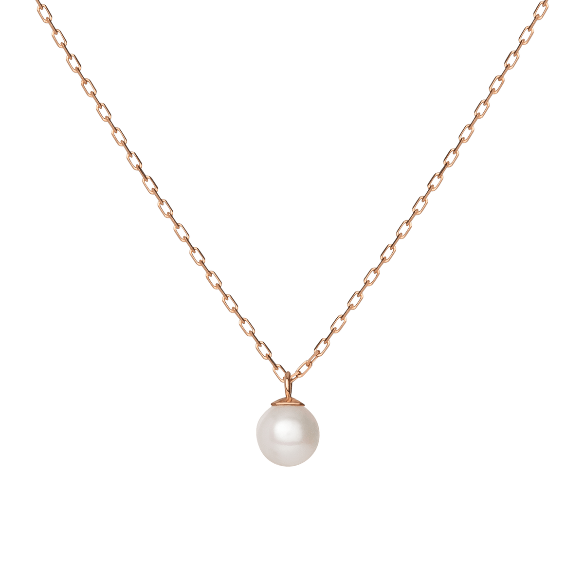 Simple Pearl Necklace Rose Gold Vermeil 14k Rose Gold 18k Rose Gold First
