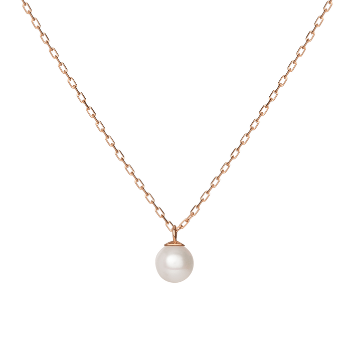 Simple Pearl Necklace Rose Gold Vermeil 14k Rose Gold 18k Rose Gold First