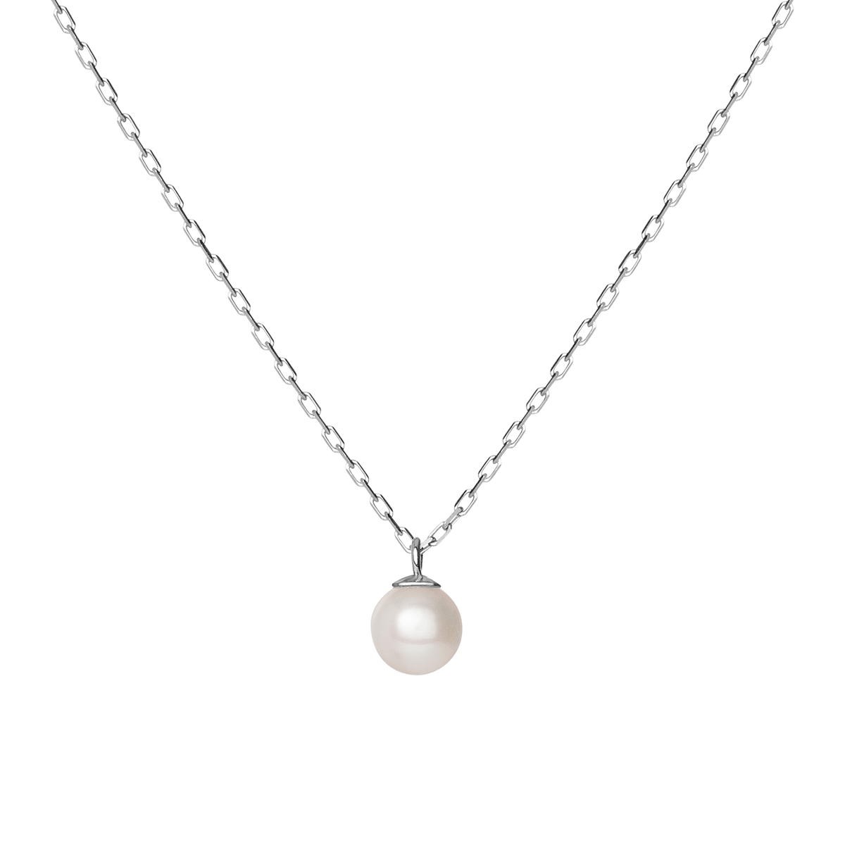 Simple Pearl Necklace White Gold Vermeil 14k White Gold 18k White Gold First