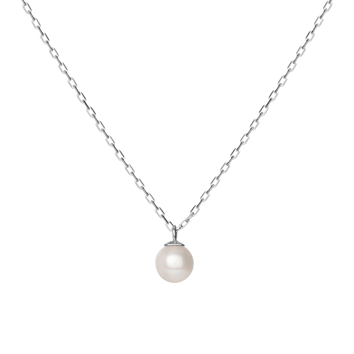 Simple Pearl Necklace White Gold Vermeil 14k White Gold 18k White Gold First