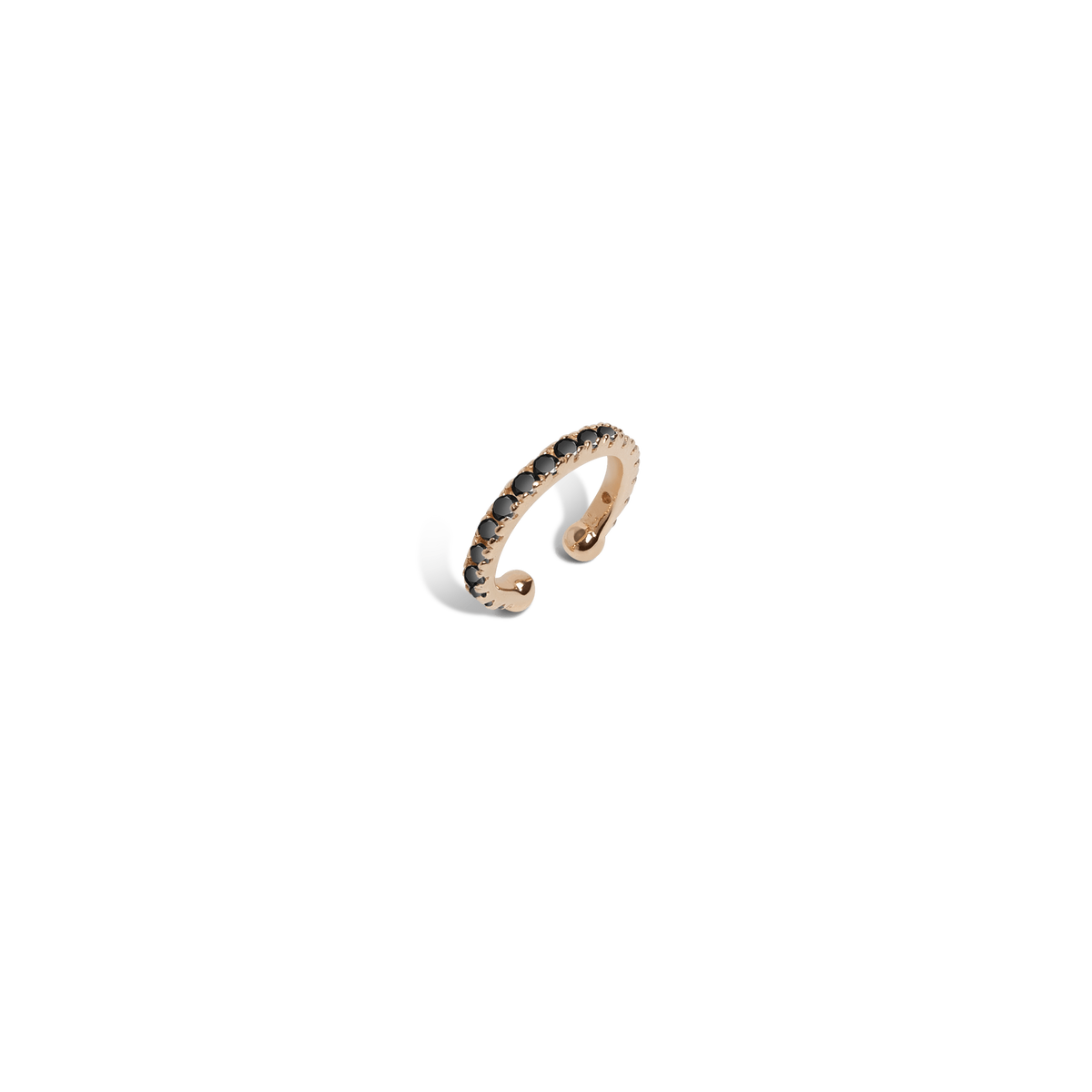Mini Earcuff Yellow Gold Vermeil 14k Yellow Gold 18k Yellow Gold Black Diamonds Half Side   Pair | Single |