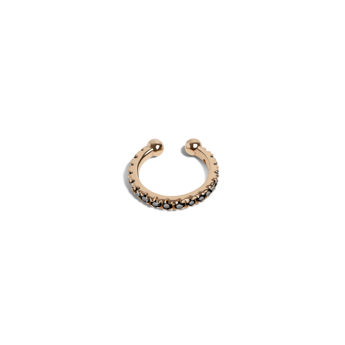 Mini Earcuff Yellow Gold Vermeil 14k Yellow Gold 18k Yellow Gold Black Diamonds Laid down    Front First Pair | Single |
