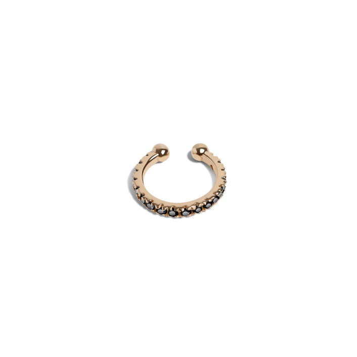 Mini Earcuff Yellow Gold Vermeil 14k Yellow Gold 18k Yellow Gold Black Diamonds Laid down    Front First Pair | Single |