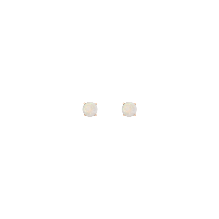 Simple Opal Stud Earrings Rose Gold 14K 18K Single | Pair  First