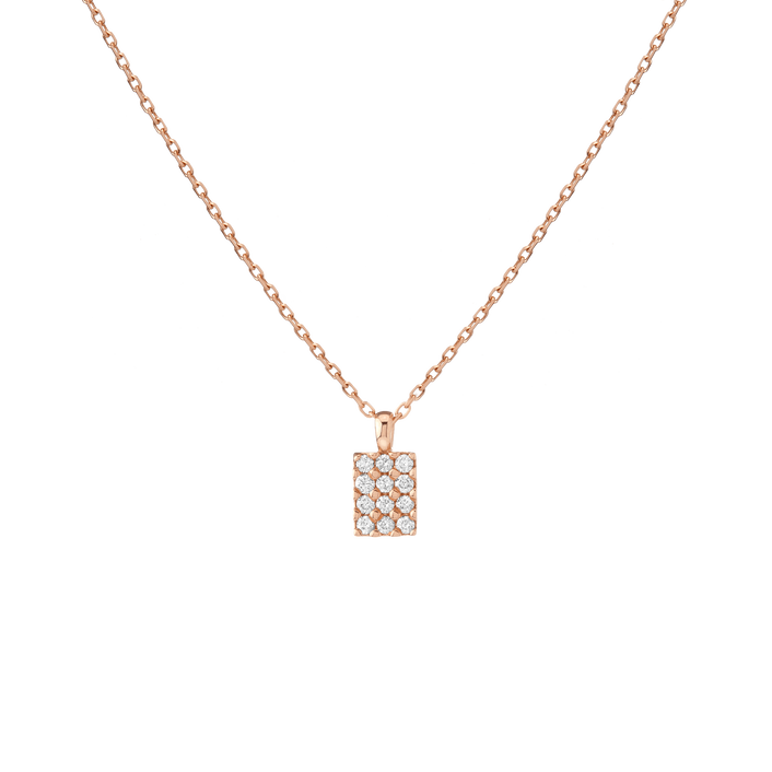 Diamond Signet Pendant Rose Gold 14K 18K First