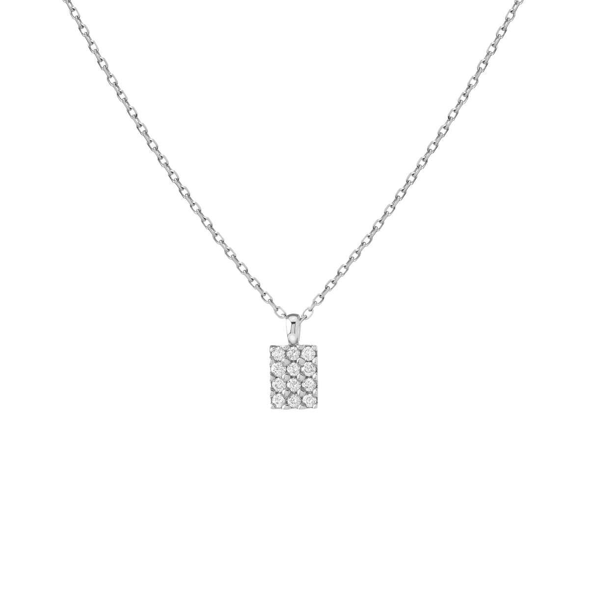 Diamond Signet Pendant White Gold 14K 18K First