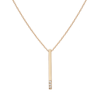 Short Gold Bar Drop Necklace with Diamonds