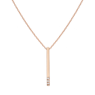 Short Gold Bar Drop Necklace with Diamonds
