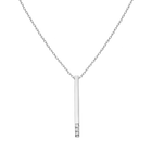 Short Gold Bar Drop Necklace with Diamonds