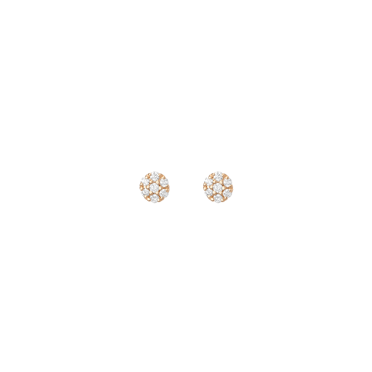 Diamond Cluster Studs Yellow Gold Vermeil 14K 18K Pair Single | First