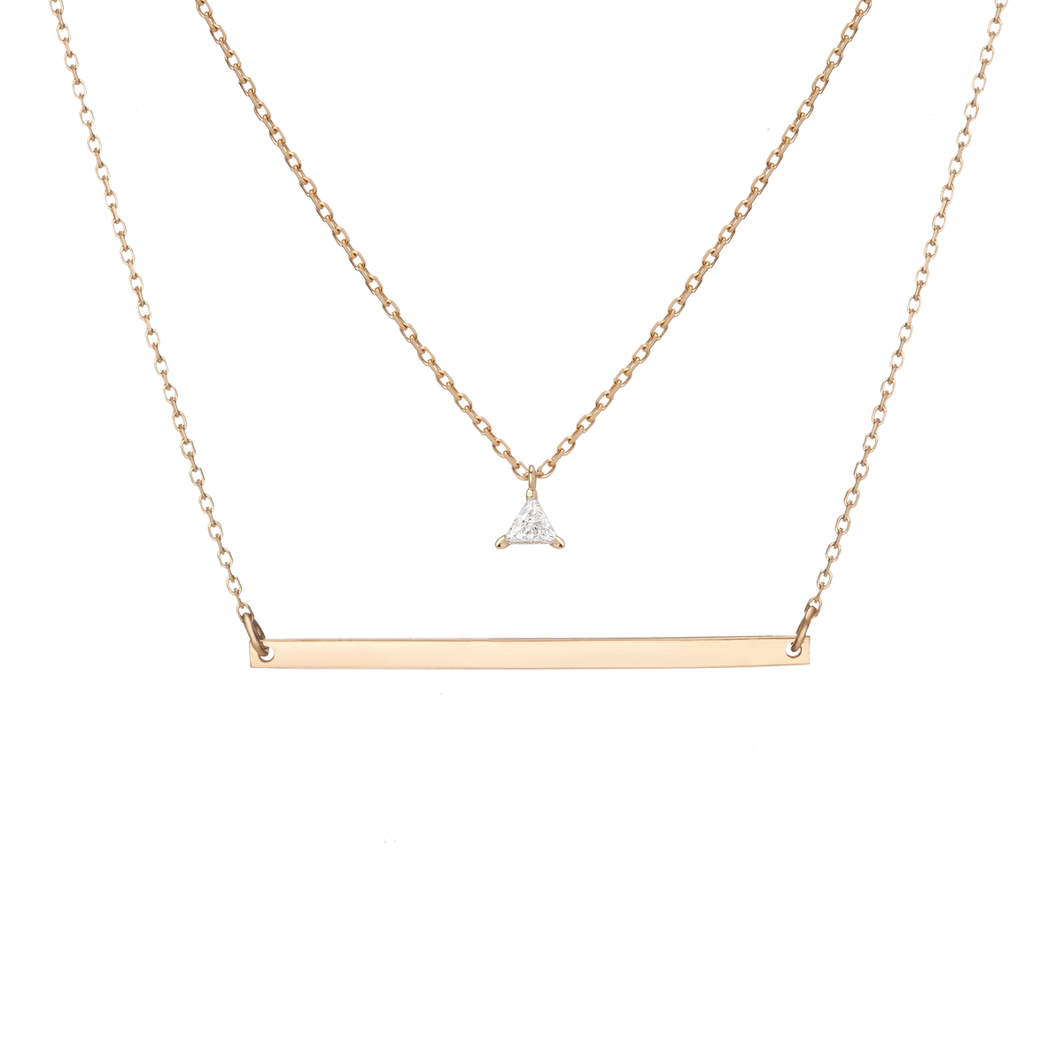 Bar None Necklace Set Yellow Gold Vermeil 14K 18K First