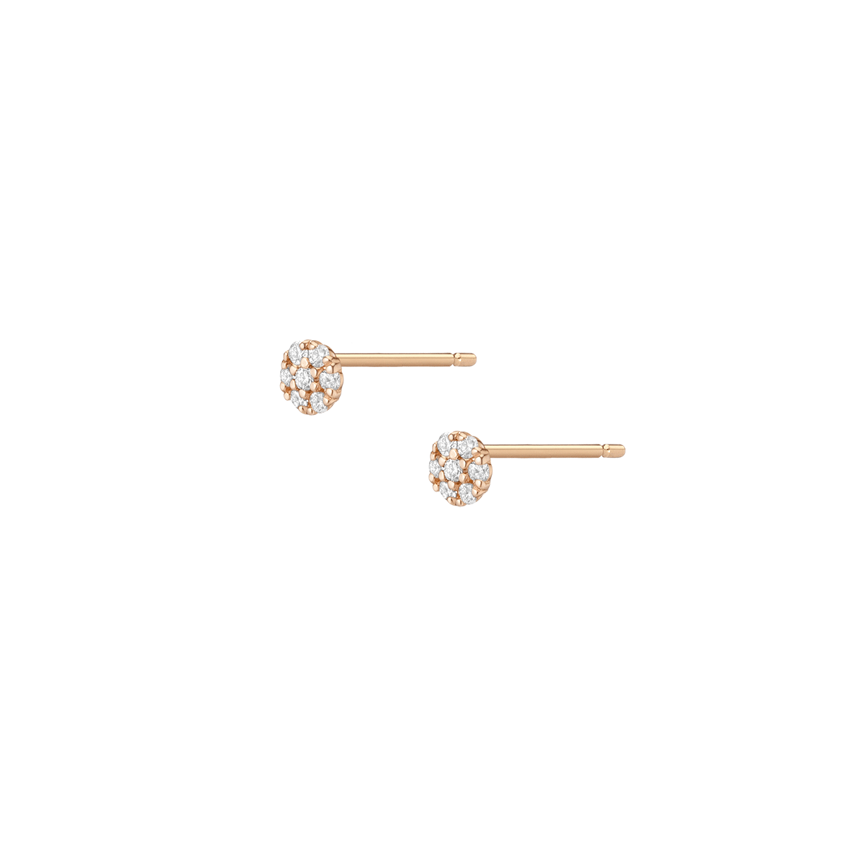 Diamond Cluster Studs Yellow Gold Vermeil 14K 18K Pair Single |