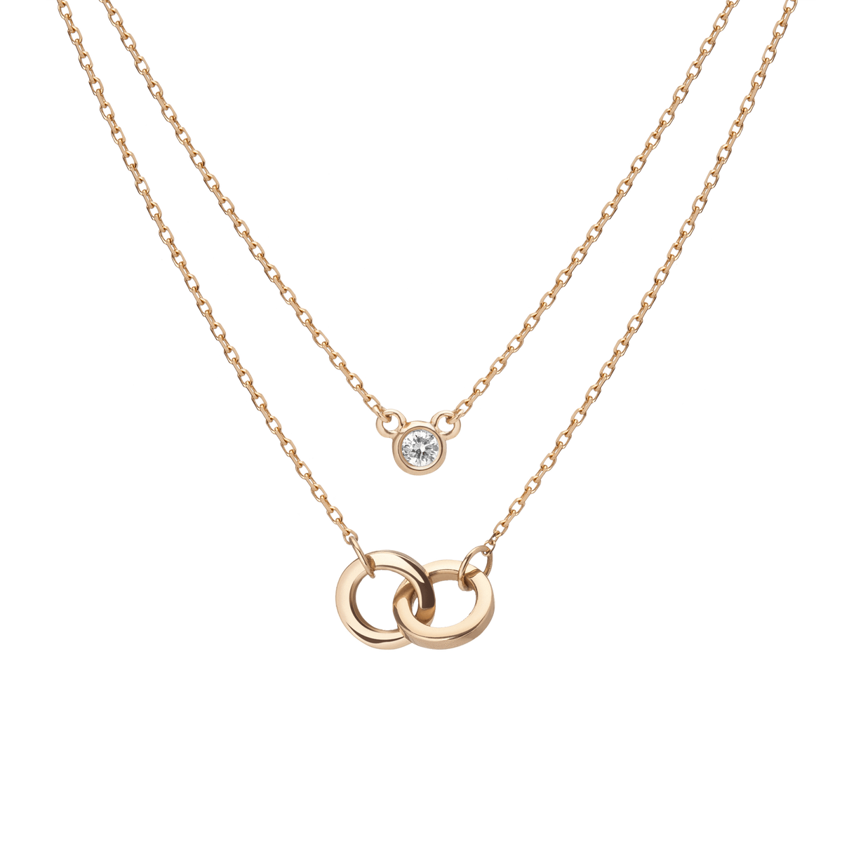 Layer Cake Necklace Set Yellow Gold Vermeil 14K 18K First