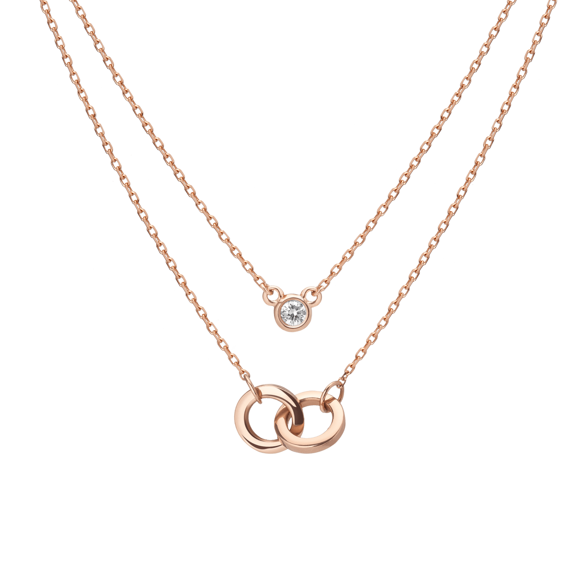 Layer Cake Necklace Set Rose Gold Vermeil 14K 18K First