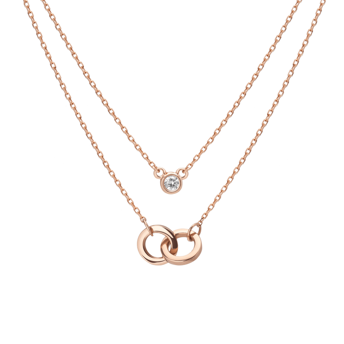 Layer Cake Necklace Set Rose Gold Vermeil 14K 18K First