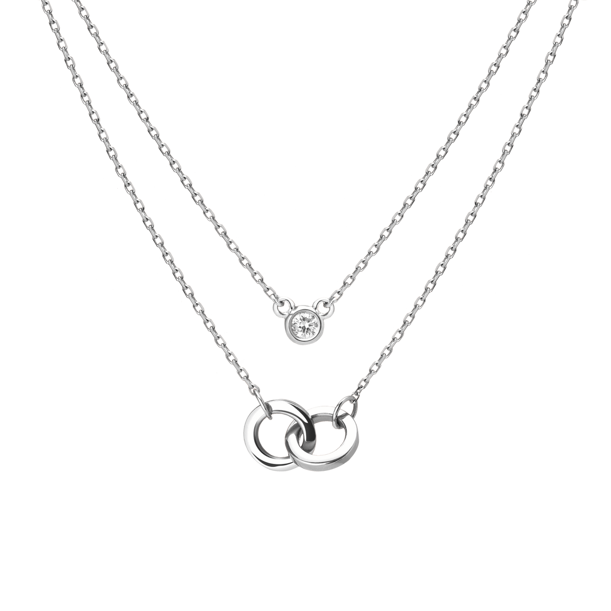 Layer Cake Necklace Set White Gold Vermeil 14K 18K First