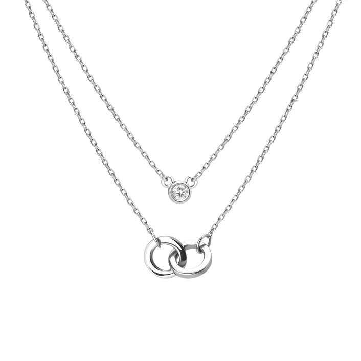 Layer Cake Necklace Set White Gold Vermeil 14K 18K First
