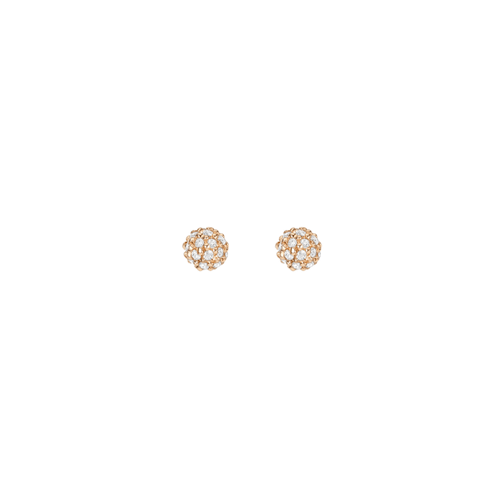 Diamond Ball Studs Yellow Gold Vermeil 14K 18K Pair Single | First