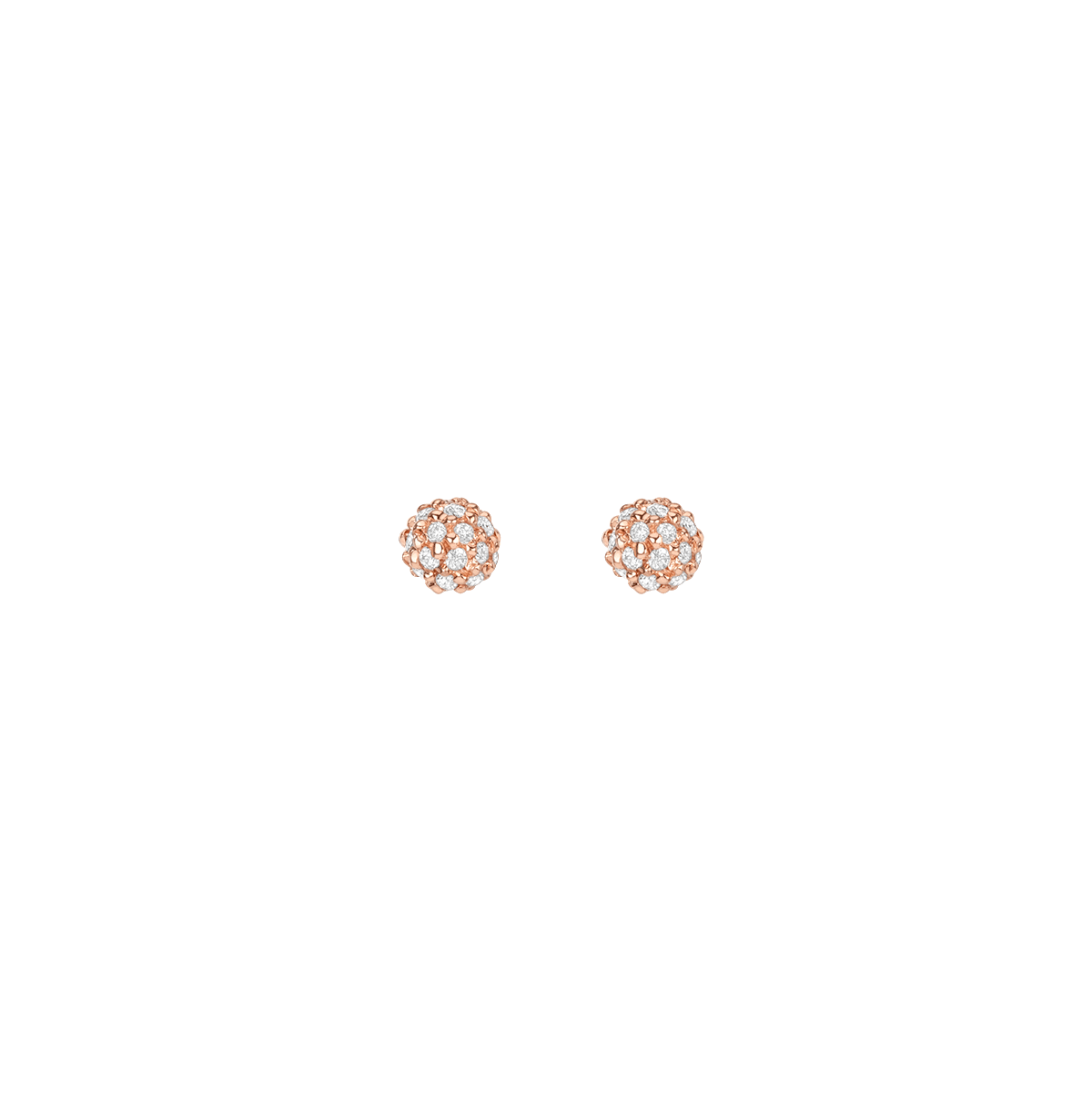 Diamond Ball Studs Rose Gold Vermeil 14K 18K Pair Single | First