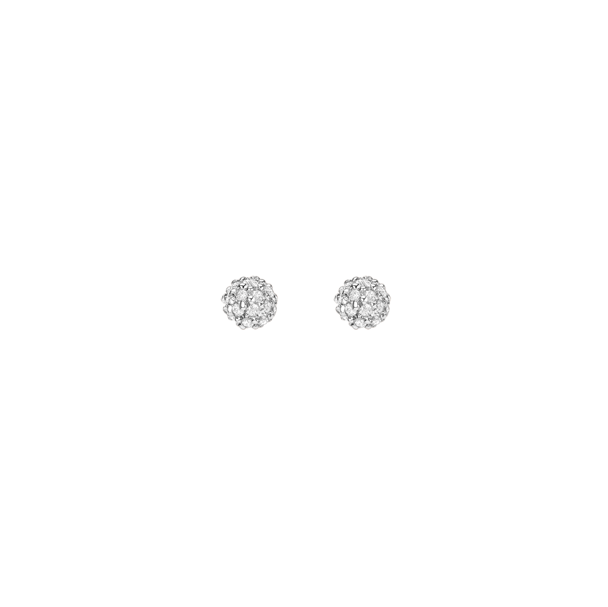 Diamond Ball Studs White Gold Vermeil 14K 18K Pair Single | First
