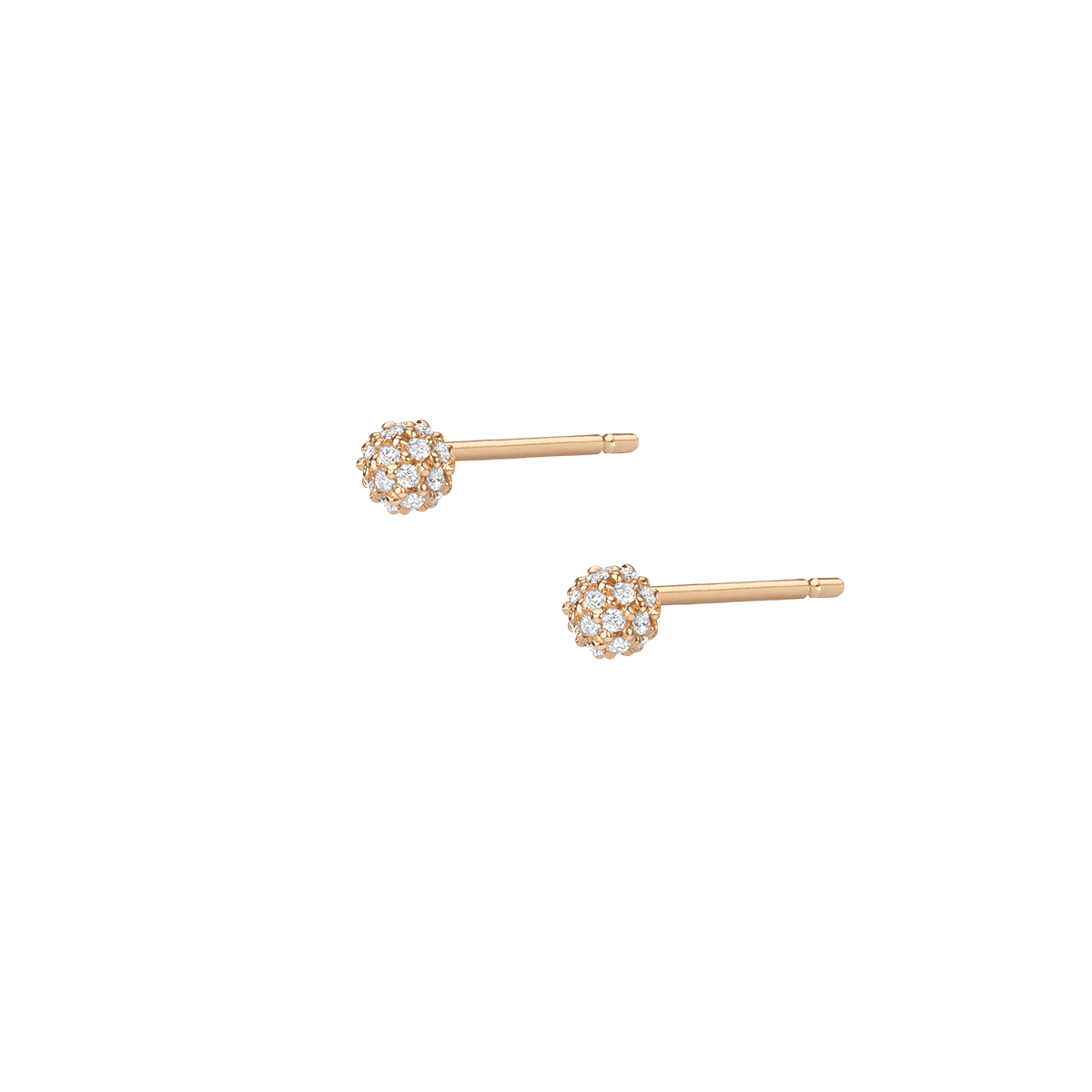 Diamond Ball Studs Yellow Gold Vermeil 14K 18K Pair Single | 