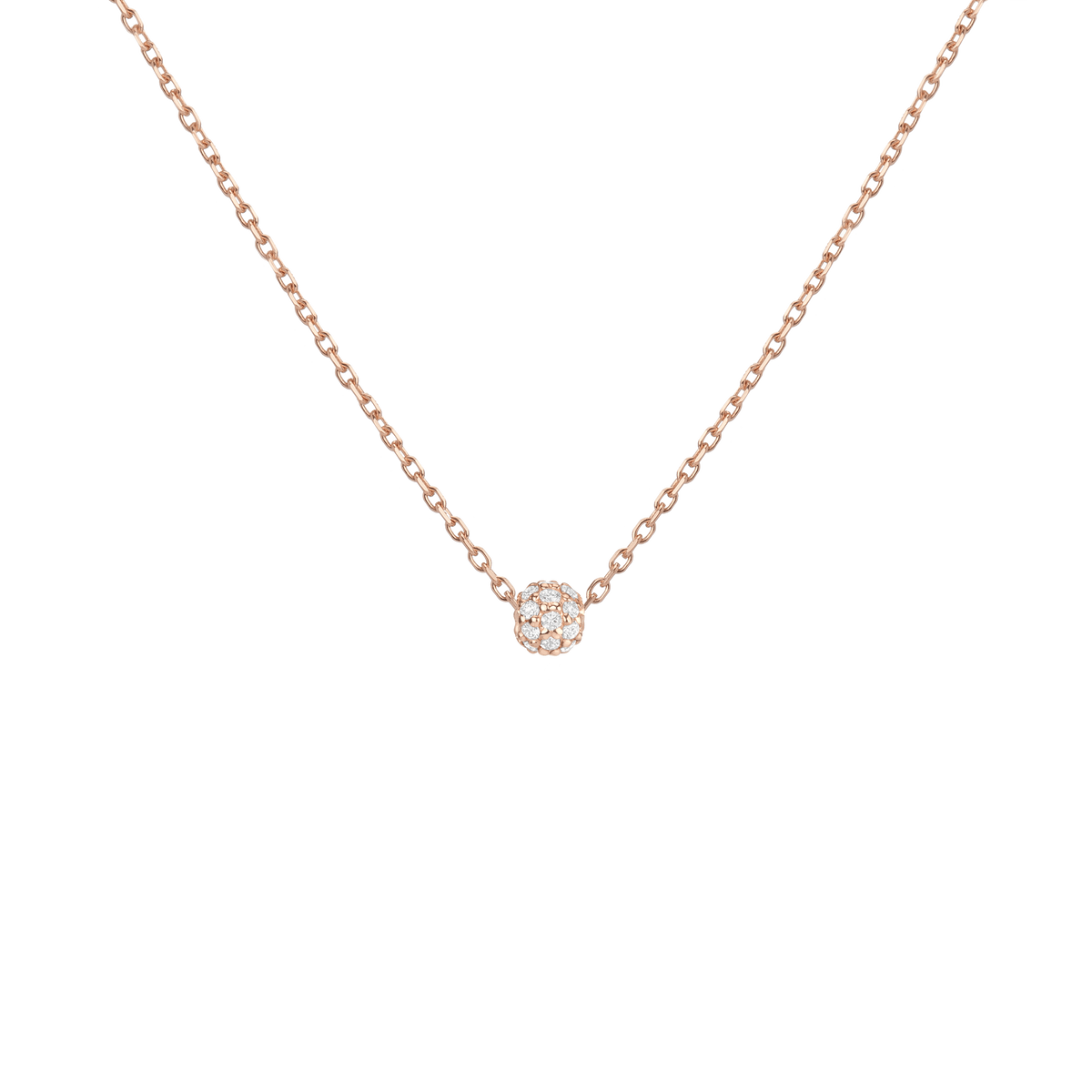 Diamond Ball Pendant Rose Gold 14K 18K First