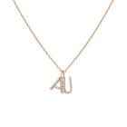 Double White Diamonds Mini Letter Charm Pendant