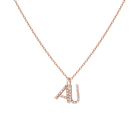 Double White Diamonds Mini Letter Charm Pendant