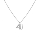 Double White Diamonds Mini Letter Charm Pendant
