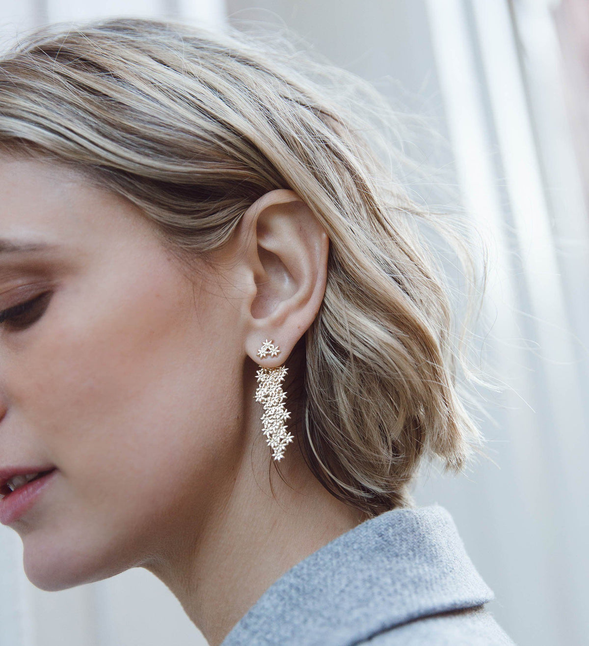 Flower Earring Back Large Lifestyle Model