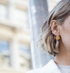 Huggie Earrings with White Diamonds