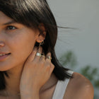 Long Midi Diamond Hook Earrings
