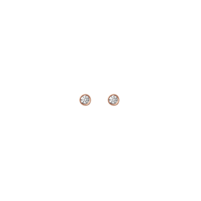 14k Rose Gold 18k Rose Gold White Diamonds First   Single | Pair |