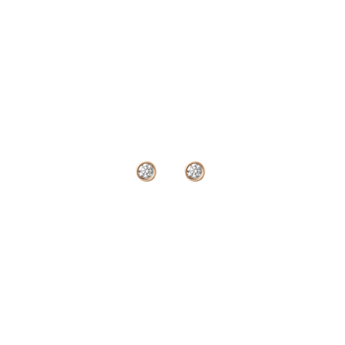 14k Yellow Gold 18k Yellow Gold White Diamonds  First  Single | Pair |