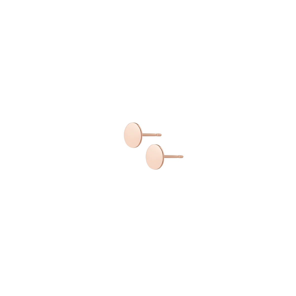 Mini Medallion Earring Studs Rose Gold Vermeil 14k Rose Gold 18k Rose Gold Half Side   Front First Pair | Single |