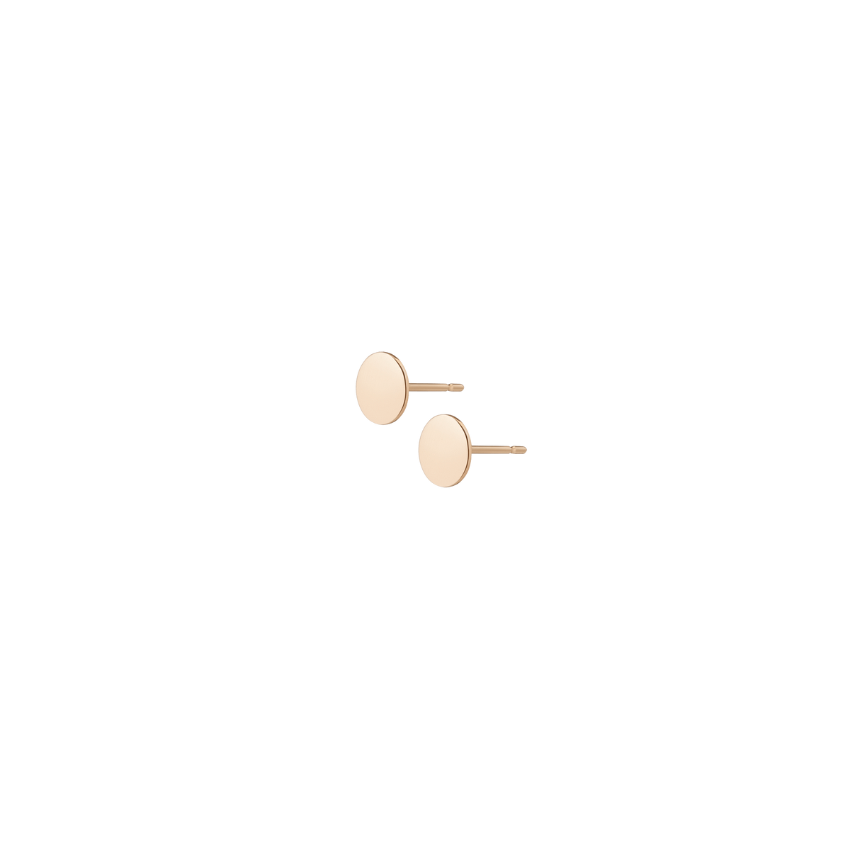 Mini Medallion Earring Studs Yellow Gold Vermeil 14k Yellow Gold 18k Yellow Gold Half Side   Front First Pair | Single |