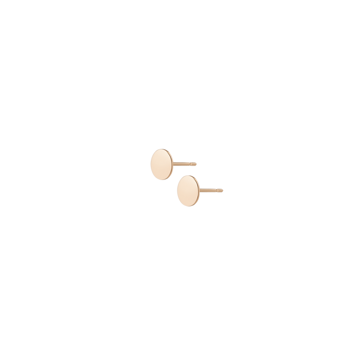 Mini Medallion Earring Studs Yellow Gold Vermeil 14k Yellow Gold 18k Yellow Gold Half Side   Front First Pair | Single |