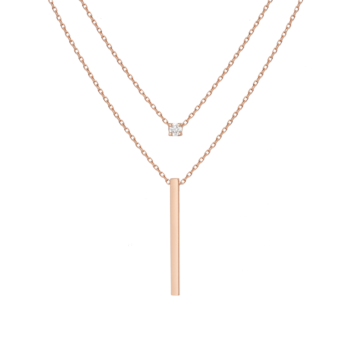 Necklace Stacking Set Rose Gold Vermeil 14K 18K First