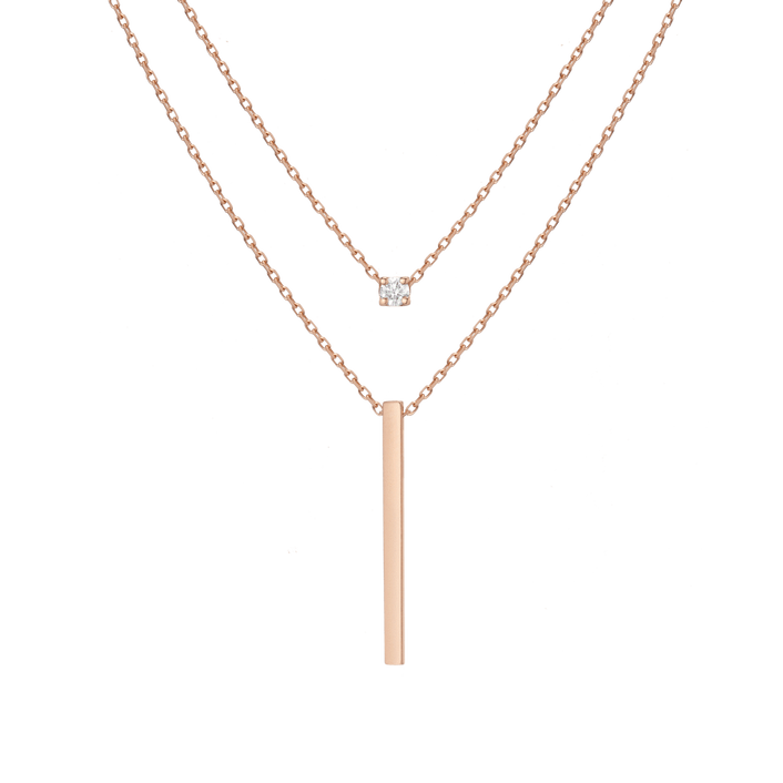 Necklace Stacking Set Rose Gold Vermeil 14K 18K First