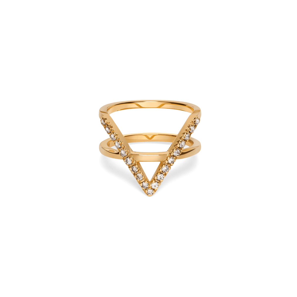 Icon Ring  Yellow Gold Vermeil 14k Yellow Gold 18k Yellow Gold White Diamonds    Front First