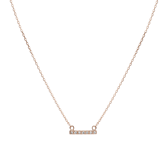 Midi Diamond Bar Pendant Rose Gold Vermeil 14k Rose Gold 18k Rose Gold White Diamonds First