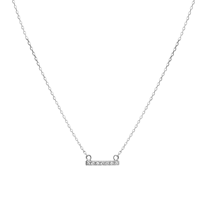 Midi Diamond Bar Pendant White Gold Vermeil 14k White Gold 18k White Gold White Diamonds First