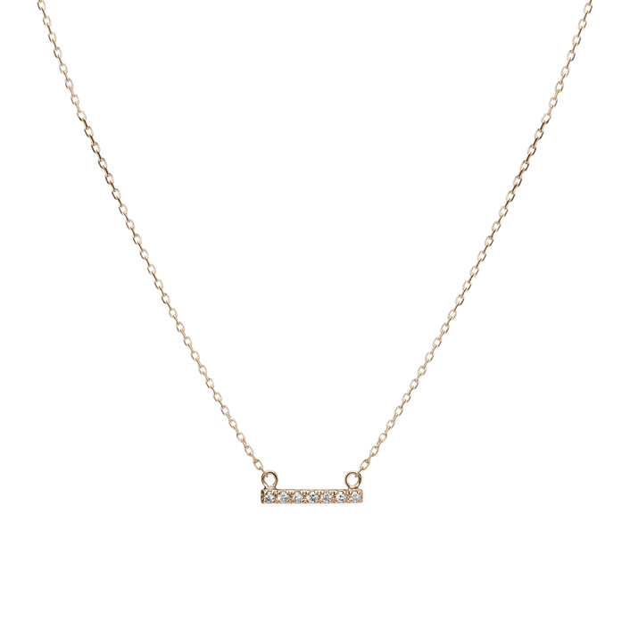 Midi Diamond Bar Pendant Yellow Gold Vermeil 14k Yellow Gold 18k Yellow Gold White Diamonds  First
