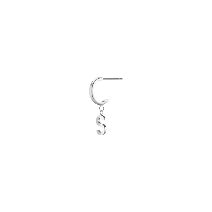 Huggie Earring with Letter Gold Vermeil 14k 14K 18k 18K White Gold First    -A-  -B-  -C-  -D-  -E-  -F-  -G-  -H-  -I-  -J-  -K-  -L- -M-  -N-  -O-  -P-  -Q-  -R-  -S-  -T-  -U-  -V-  -W-  -X-  -Y-  -Z-