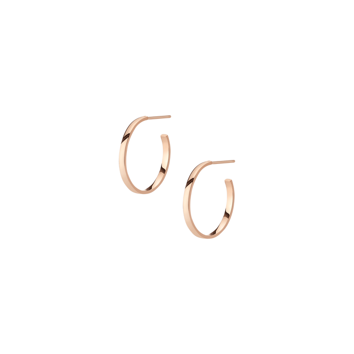 Medium Hoop Earrings Rose Gold Vermeil 14k Rose Gold 18k Rose Gold   First Single | Pair |