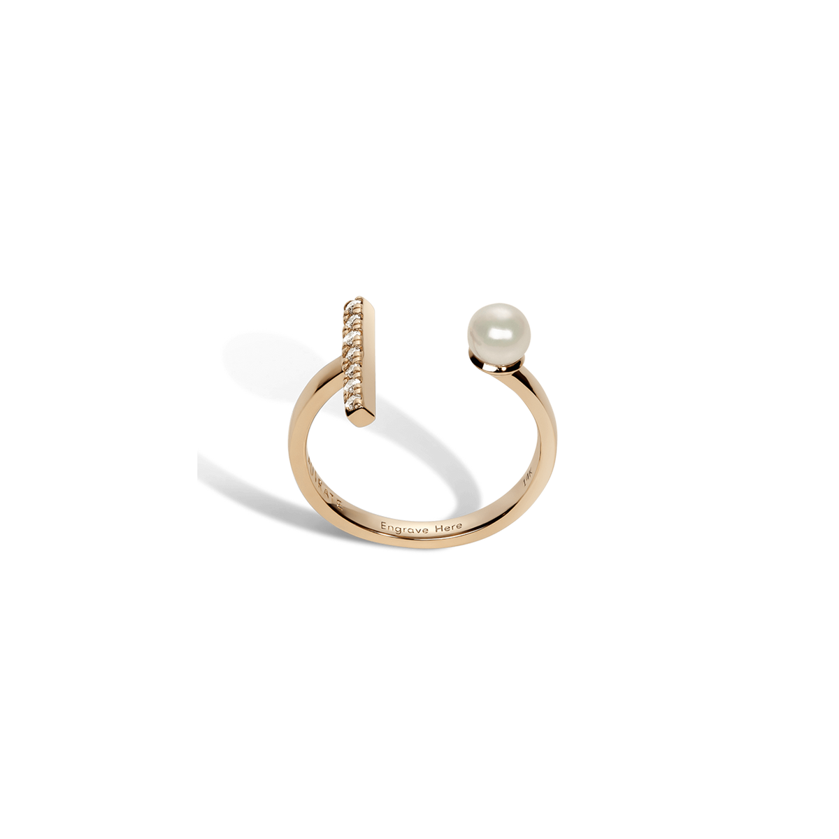 Open Pearl Ring  Yellow Gold Vermeil 14k Yellow Gold 18k Yellow Gold White Diamonds Open Pearl Ring  Rose Gold Vermeil 14k Rose Gold 18k Rose Gold White Diamonds Open Pearl Ring  Sterling Silver White Gold Vermeil 14k White Gold 18k White Gold White Diamonds