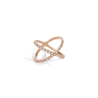 X Ring with White Diamonds