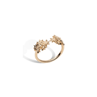 Flower Ring Open with White Diamonds