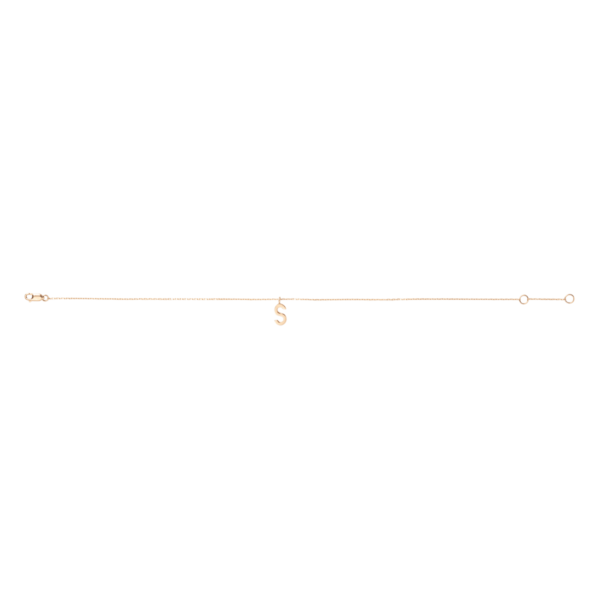 Mini Gold Letter Charm Bracelet 14K 14k 18K 18k Yellow Gold -A-  -B-  -C-  -D-  -E-  -F-  -G-  -H-  -I-  -J-  -K-  -L- -M-  -N-  -O-  -P-  -Q-  -R-  -S-  -T-  -U-  -V-  -W-  -X-  -Y-  -Z-